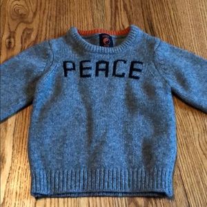 Gray PEACE sweater by Lucky kid size 3/4